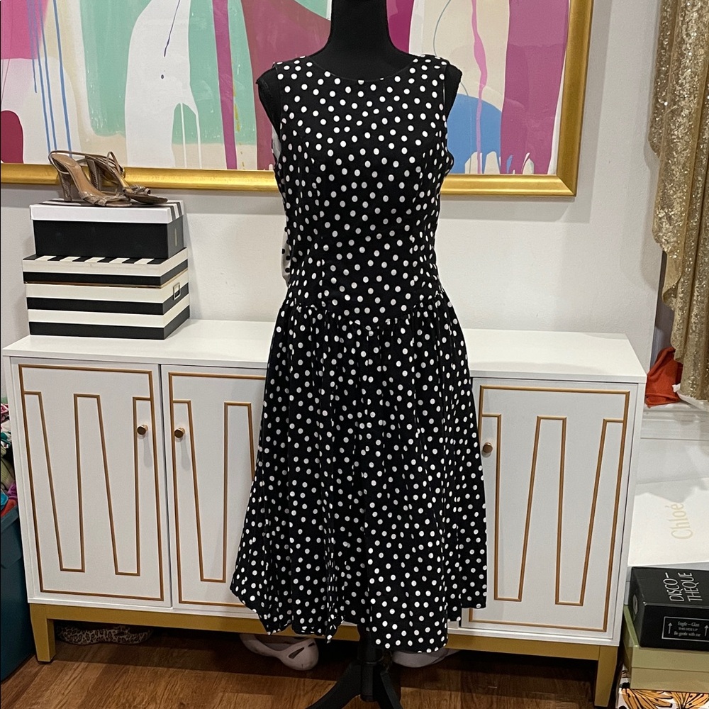 All That Jazz Black and White Polka Dot Midi Dress